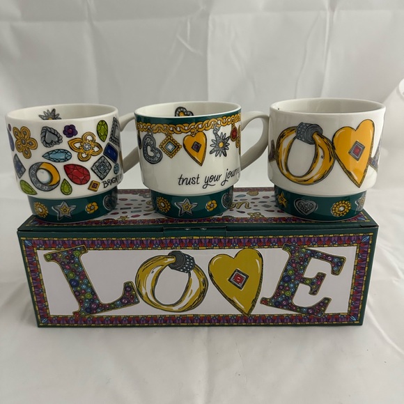 Brighton Colorful Love-Themed Mug Set of 3 - Picture 5 of 5